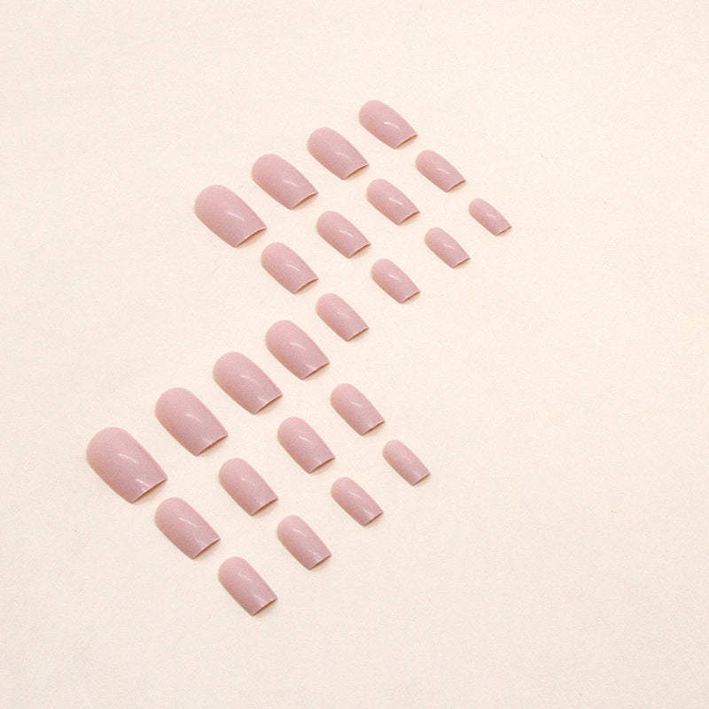 Nails Art Ideas Oval Pink Sheer Short Solid Colors Press On Nails CF013 ...